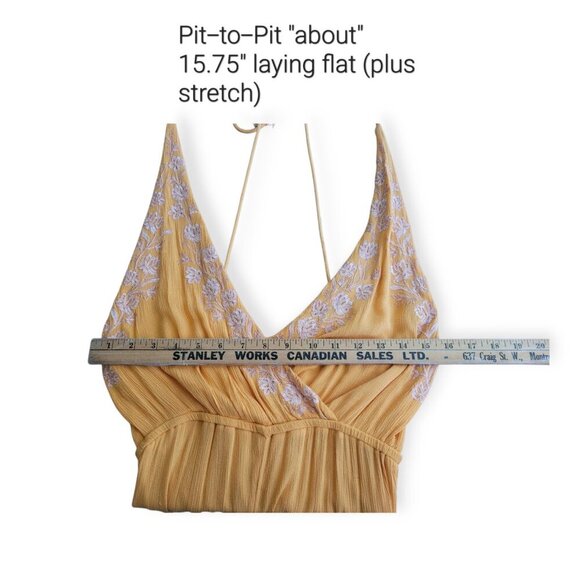 Free People size XS Marigold Embroidered Wide Leg Pantsuit - Picture 8 of 14